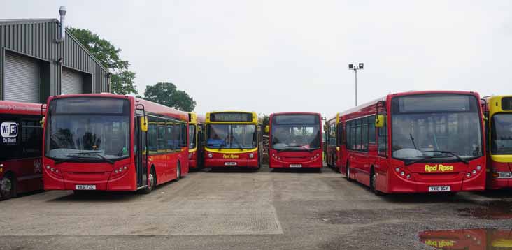 Red Rose Alexander Dennis Enviro200 YX61FZC , YX10BGV & YX10BGY 